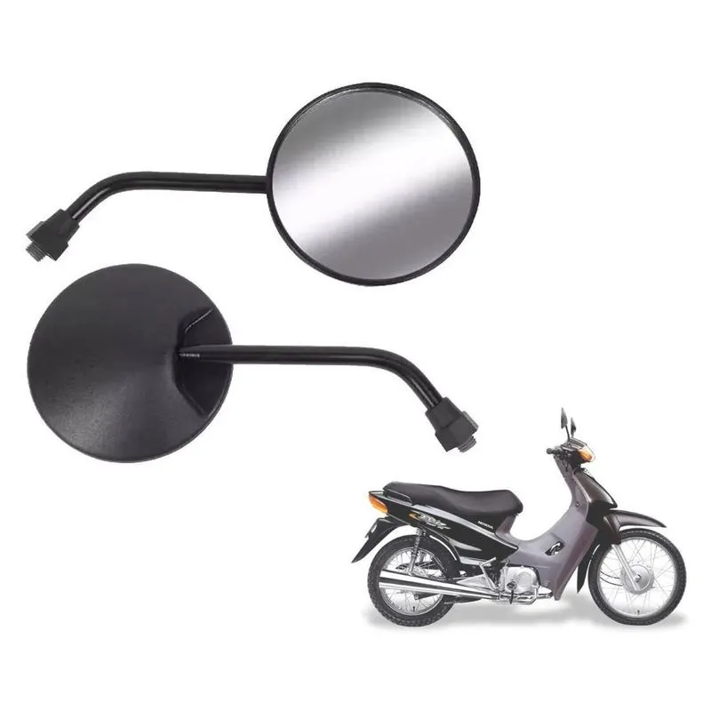 Par Espelho Retrovisor Preto Modelo 100 Motos Honda