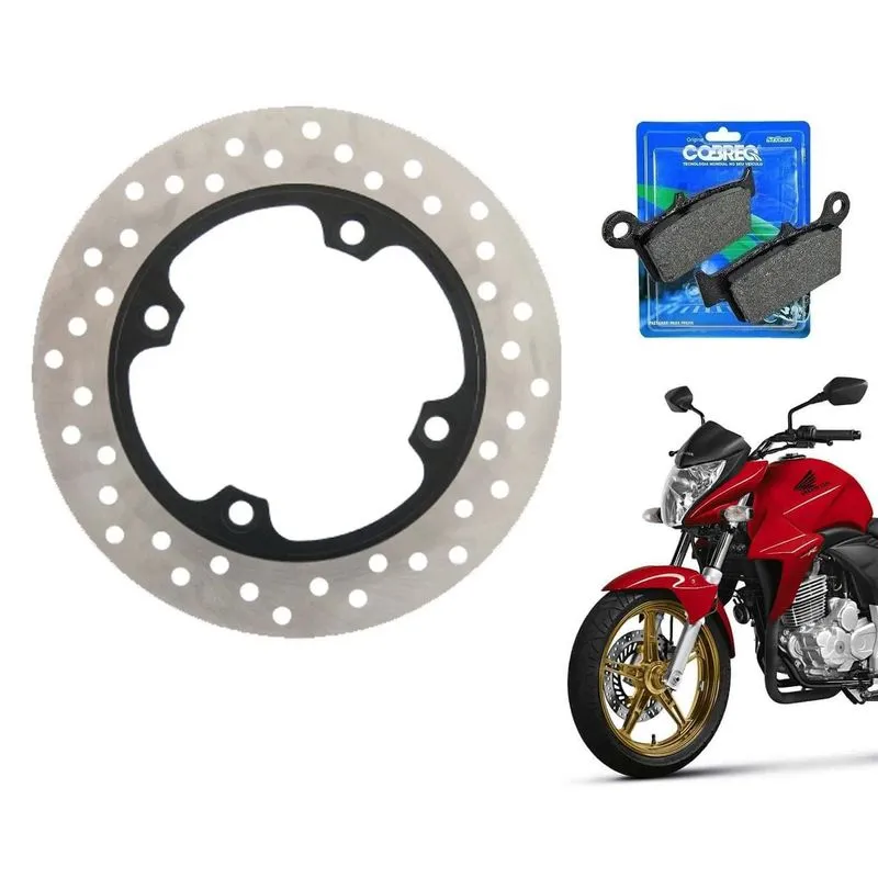Disco De Freio Traseiro Scud +pastilha Cobreq Cb 300 Sem Abs