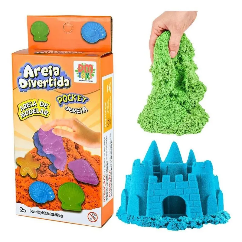 3x Massinha De Areia Cinética Divertida Sensorial + Moldes 1