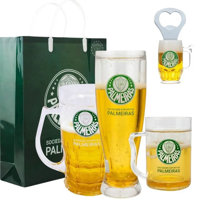 Kit Presente Mestre Cervejeiro Copo Caneca Cerveja Palmeiras