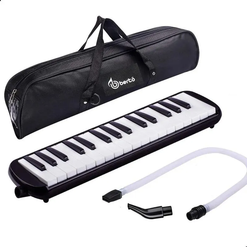 Escaleta De Sopro 32 Teclas Com Capa Melodica Infantil Preta