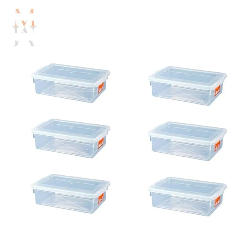 6 Caixas Plásticas Com Tampa Transparente Biopratika 2,5 Lts
