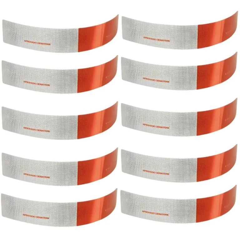 Kit 10 Fitas refletivas lateral direito 5 cm � 30 cm prata/vermelho Plastcor