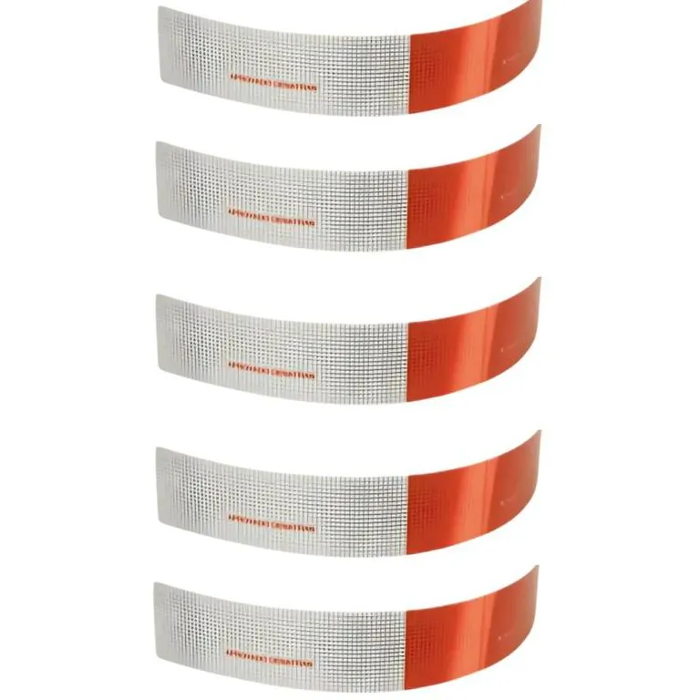 Kit 05 Fitas refletivas lateral esquerdo 5cm � 30cm prata/vermelho Plastcor