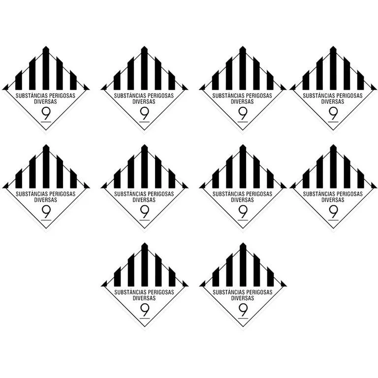 Kit 10 Placas Simbologia Subst�ncias Perigosas Diversas Classe 9 30x30 1,50MM Plastcor