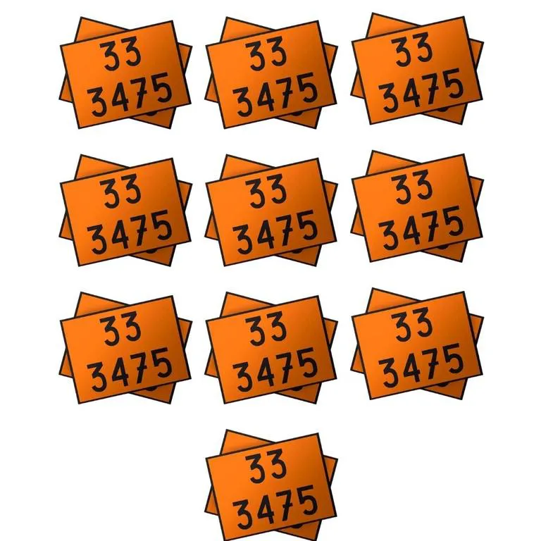 Kit 10 Placas Sinaliza��o Carga Perigosa 33 3475 30x40 1,50MM Plastcor