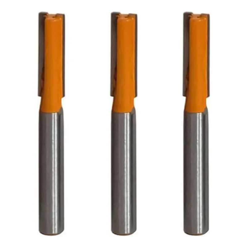 Kit 3 Fresa Reta Paralela 6mm X 6mm Metal Duro Tupia Madeira