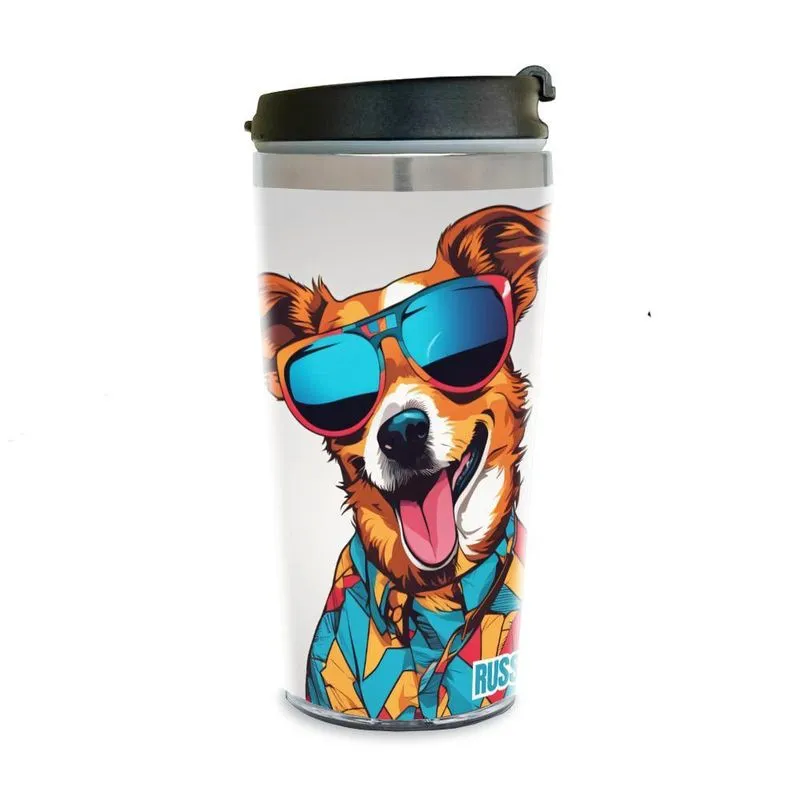 Copo Térmico Pet Russell Terrier 450 Ml Inox