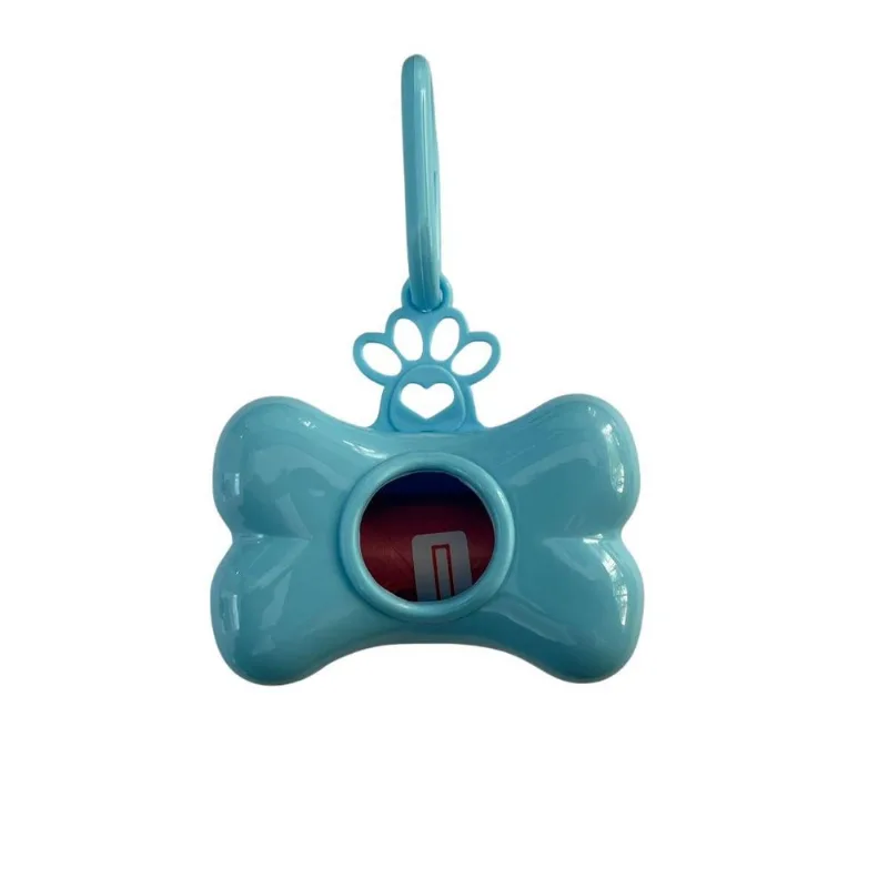 Porta Saquinho Com 1 Refis Cães Recolher Cocô Cor Azul