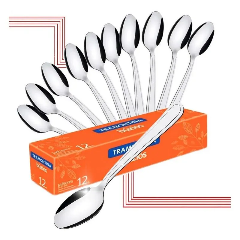 Kit 12 Colher Para Café Inox Colherzinha Tramontina Luxo