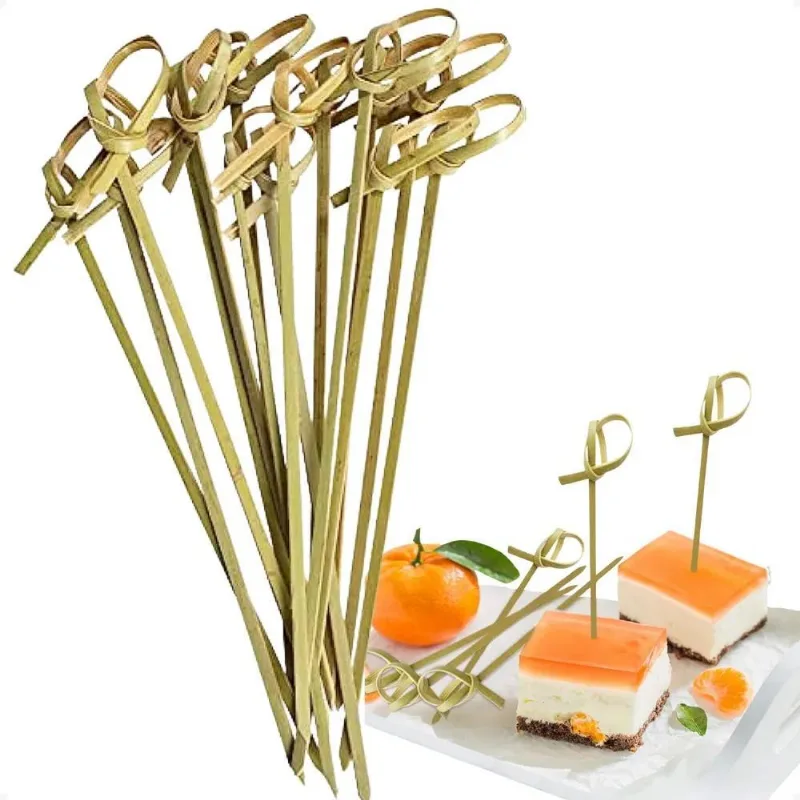 Espeto Bambu Aperitivo Decorativo Festas Nó 9cm Com 150 Unid