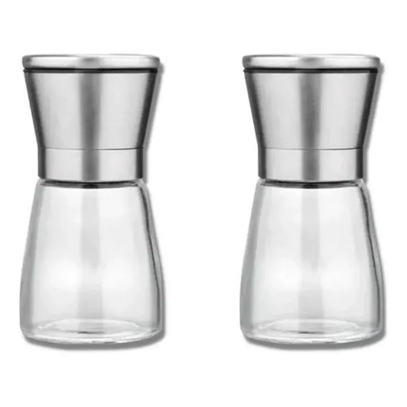 Kit Moedor De Sal E Pimenta 170g Gourmet Aço Inox 2 Peças