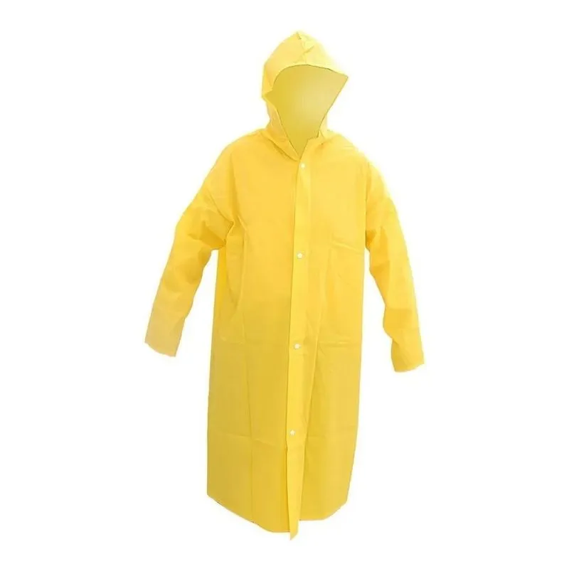 3x Capa De Chuva Amarela Impermeável Pvc Forrado Com Capuz