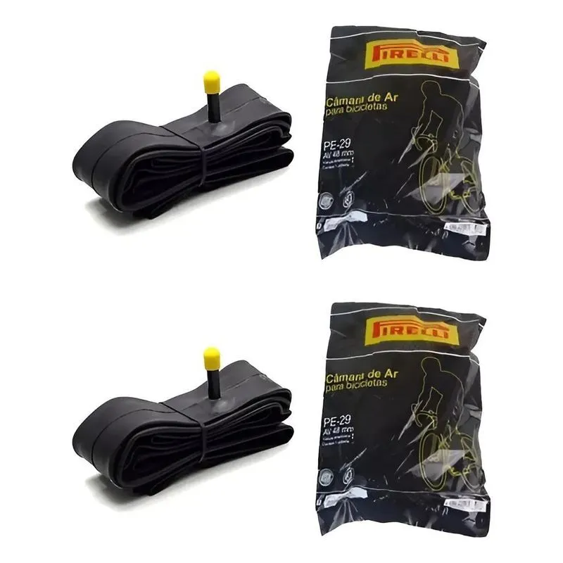 2 Câmaras De Ar Bicicleta Aro 29 Pirelli Bico Grosso 48mm