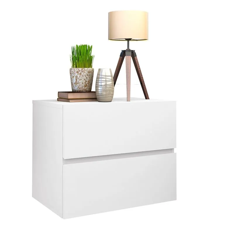Mesa de cabeceira Lateral de parede suspensa Eros 45 branco
