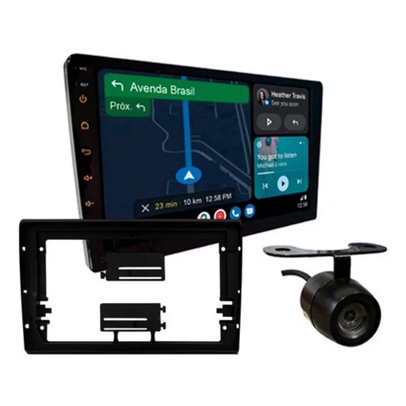 Kit central multimidia roadstar 9 pol RS915BR android carplay fiat bravo 2007 A 2016