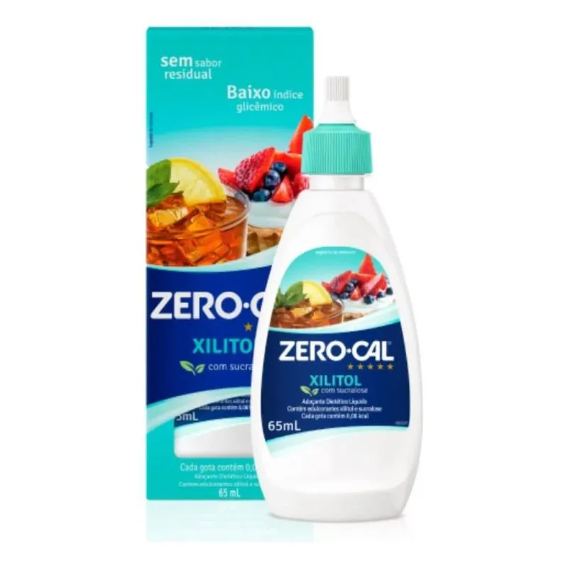 5x Adoçante Xilitol 65ml Zerocal Zero Cal Xylitol
