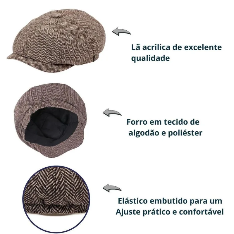 Kit Boinas Masculinas Inglesa E Italiana Marrom E Caqui