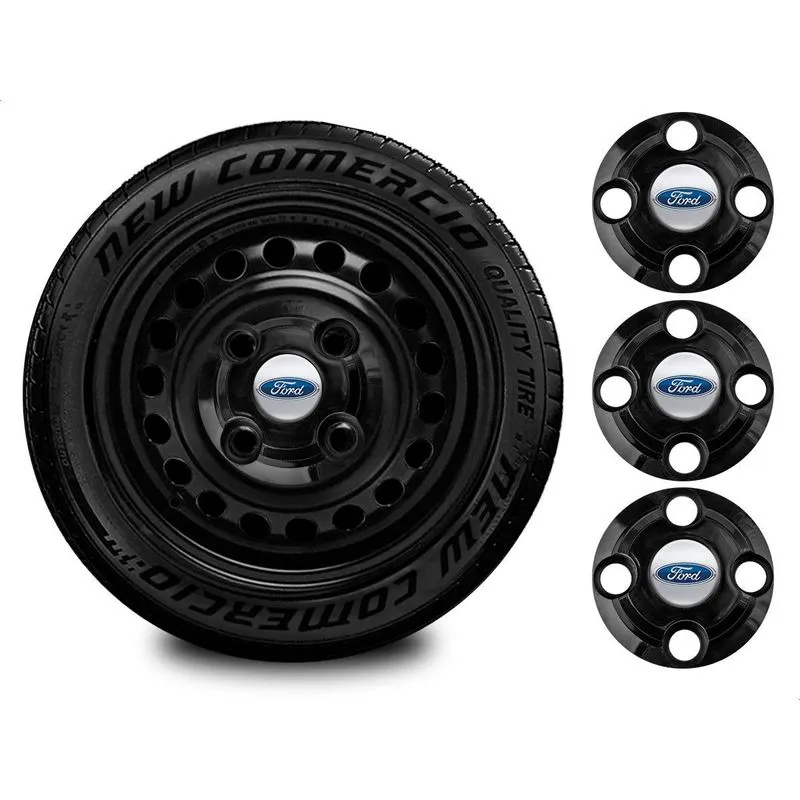 Jogo Calota Miolo Roda Ferro Central Ford Fiesta Courier