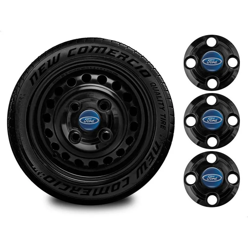 Jogo Calota Miolo Roda Ferro Central Ford Fiesta Courier