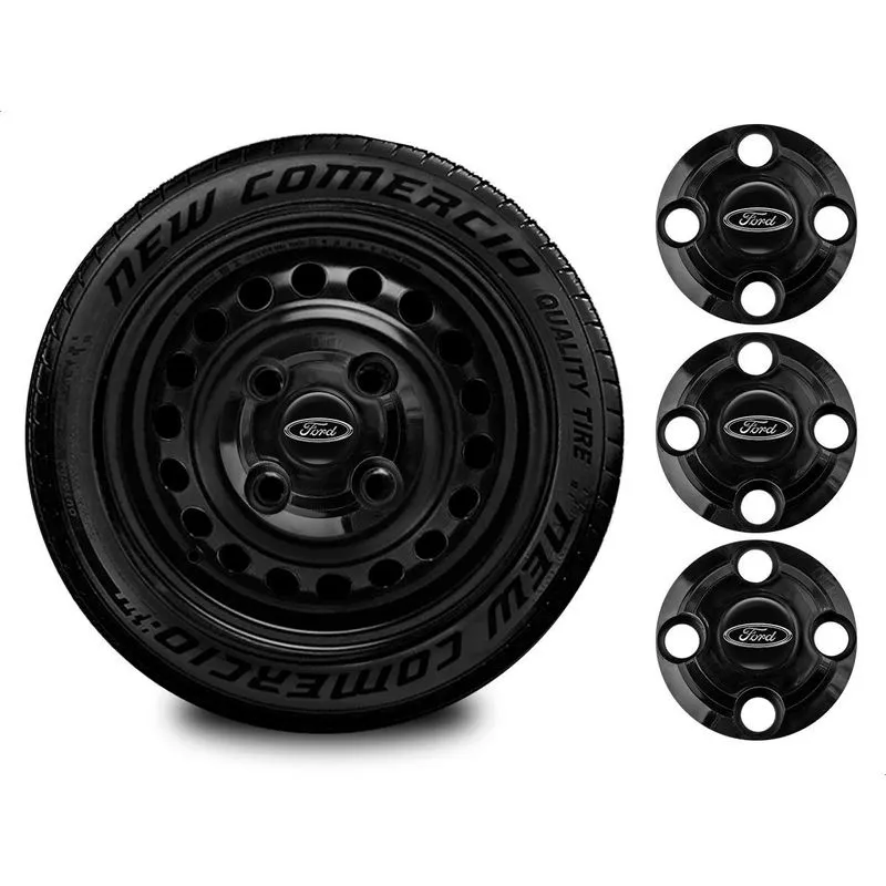 Kit 5 Calota Central Miolo Ford Ecosport Aro 14 15 4x108