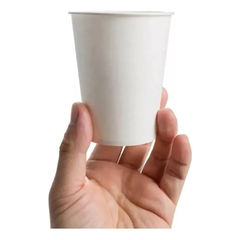 100 Copo Térmico Papel Biodegradável Branco 120ml S/tampa Li