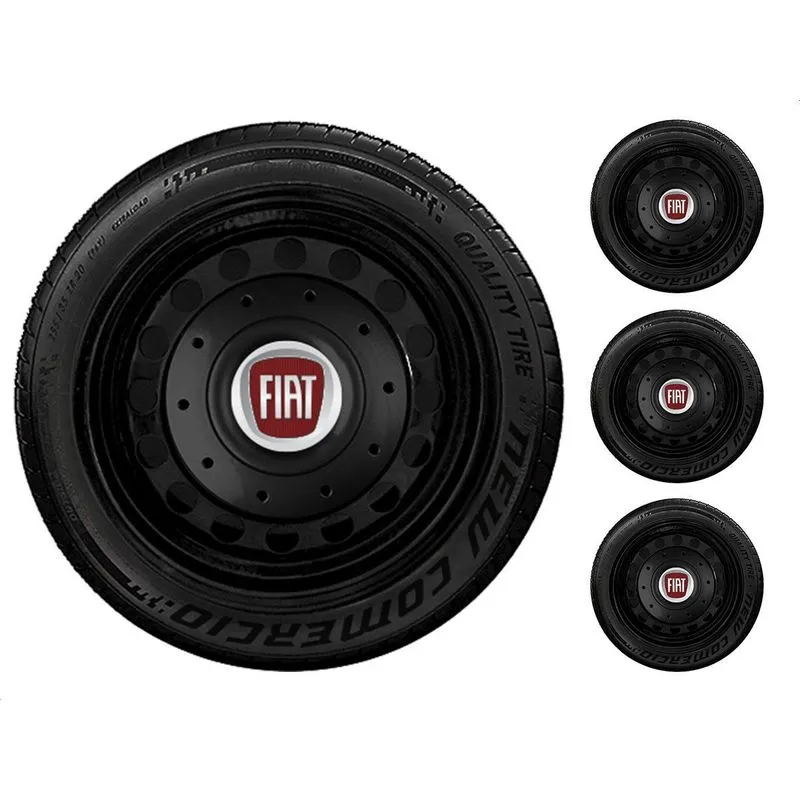 Jogo 4 Calotinhas Amarok 4 Furos Aro 13 Garra Baixa Fiat