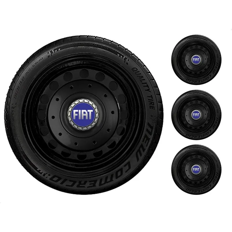Jogo 4 Calotinhas Amarok 4 Furos Aro 13 Garra Baixa Fiat