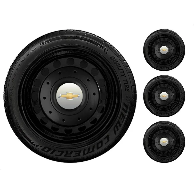 Jogo 4 Calotinhas Amarok 4 Furos Aro 13 Garra Baixa Gm