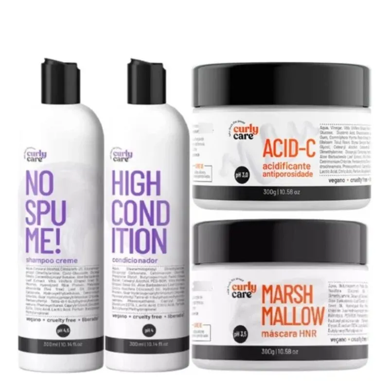 Kit Curly Care Shampoo No Spume, High Condition, Mascara Acid-c E Marshmallow