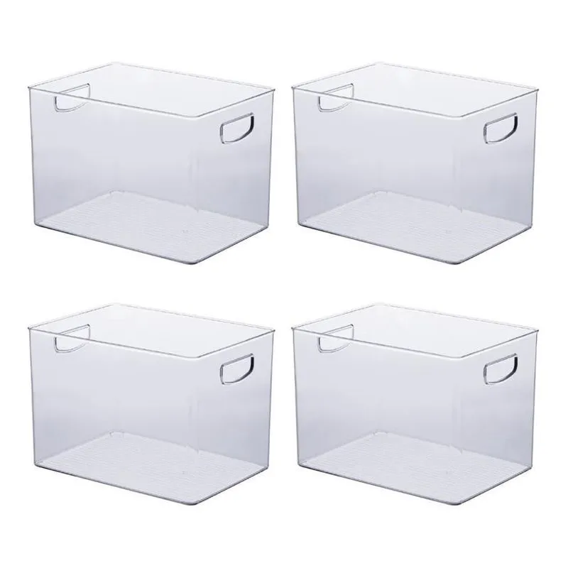 Kit 4 Peças Organizador Armário Acrílico Com Alça 35x25x20cm