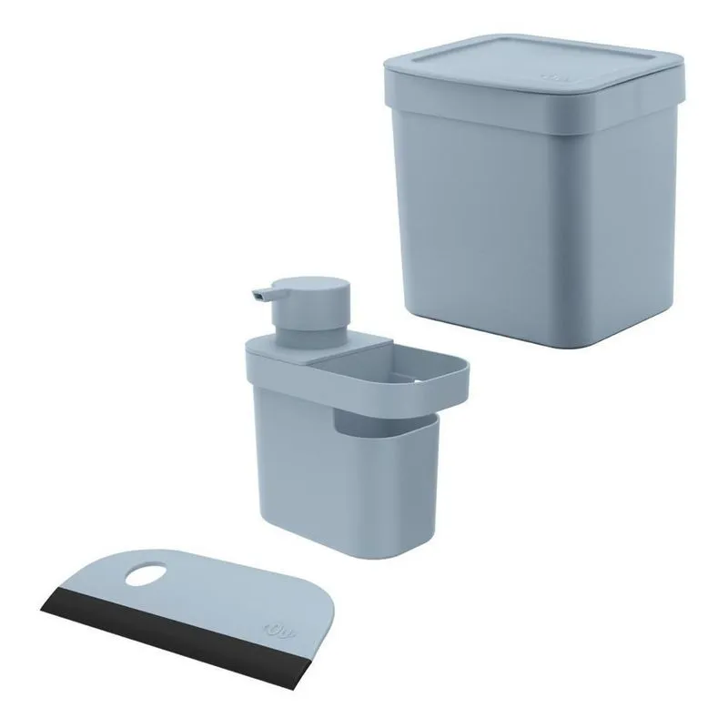 Utensílios De Cozinha Lixeira Dispenser Detergente E Rodinho