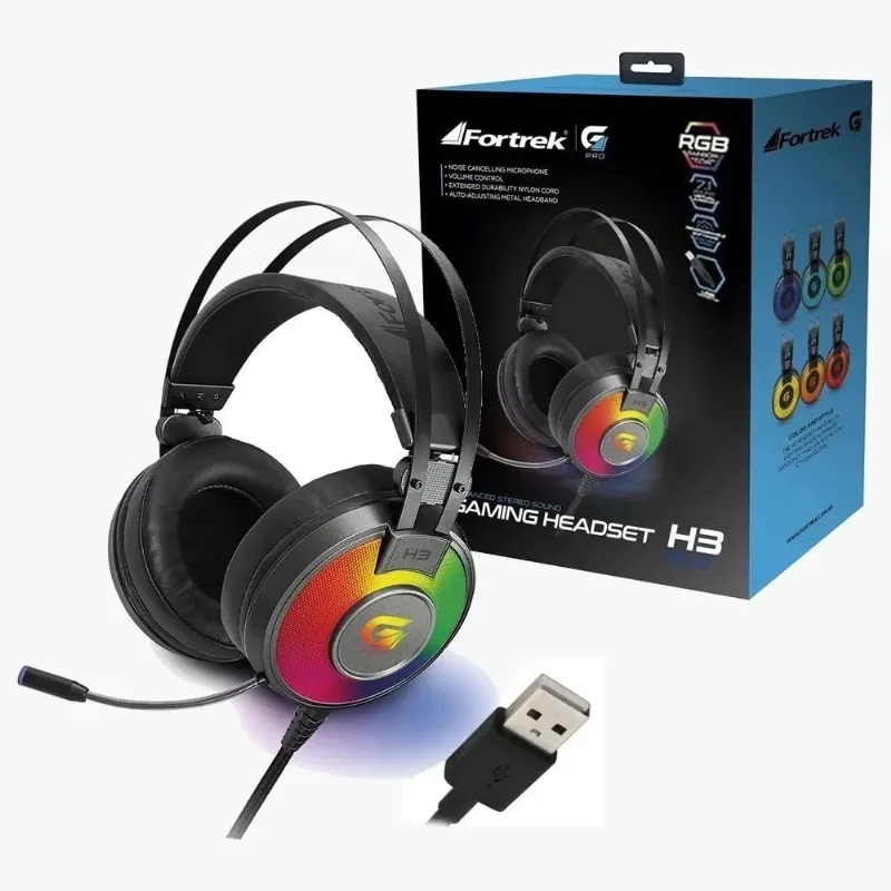 Fone Headset Gamer Jogo pc Luzes Computador Rgb G Pro H3 fortrek promoçao