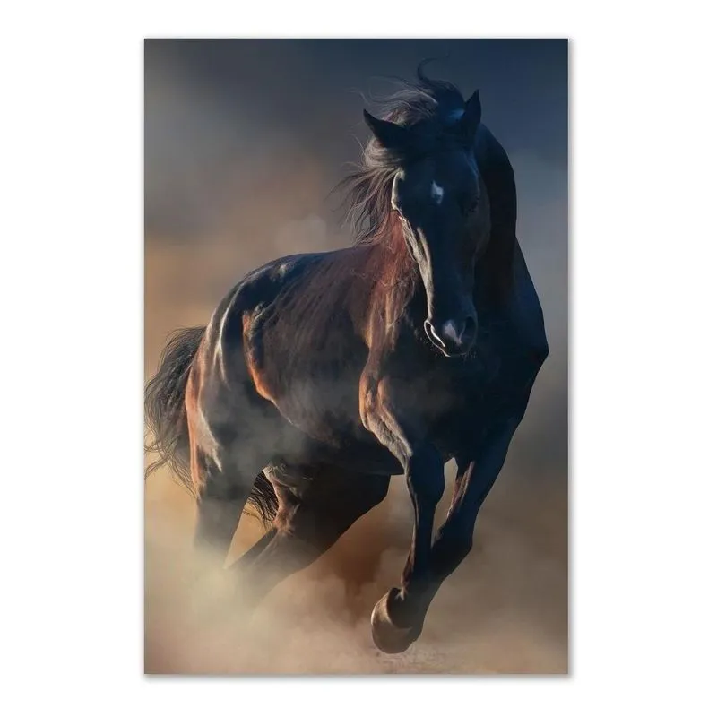 Quadro Decorativo Cavalo Alazão Marrom Sm A2 42cm X 60cm