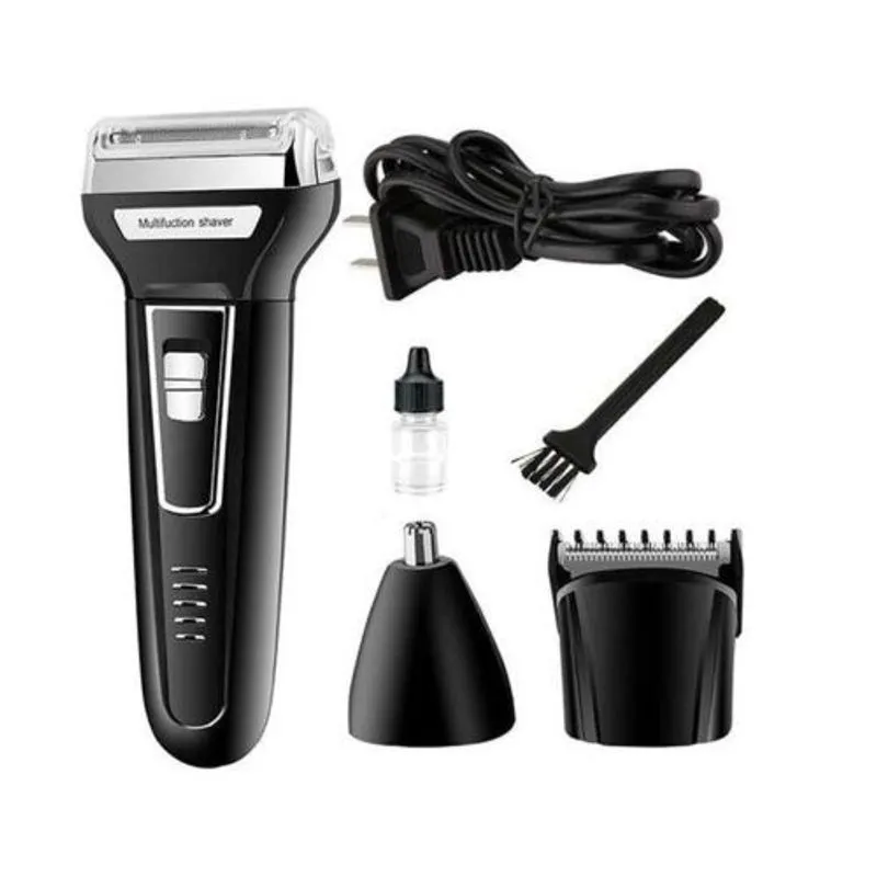 Maquina De Barbear Aparador Pelos Eletrico 3 Em 1 Kemei 6558