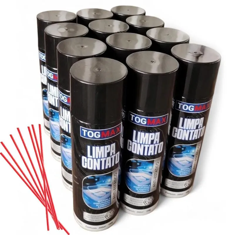 Kit 12 Limpa Contato Spray Informatica Placas Informatica