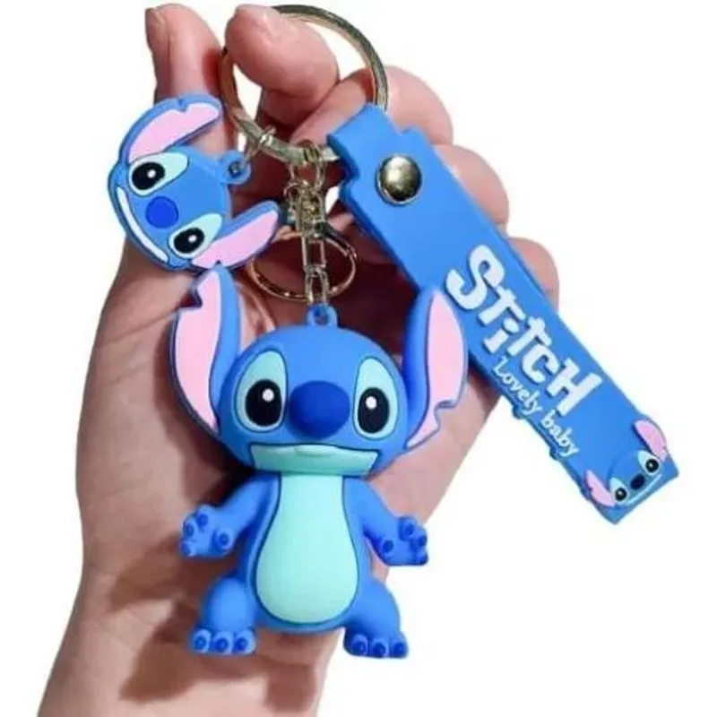 3x Chaveiro Stitch Disney 3d, Robusto, 6cm X 6cm, Lilo &amp; Sti