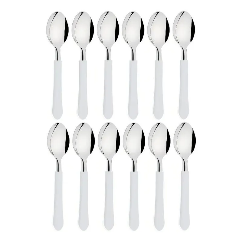 Kit 12 Colheres Chá Sobremesa Aço Inox Tramontina Branco