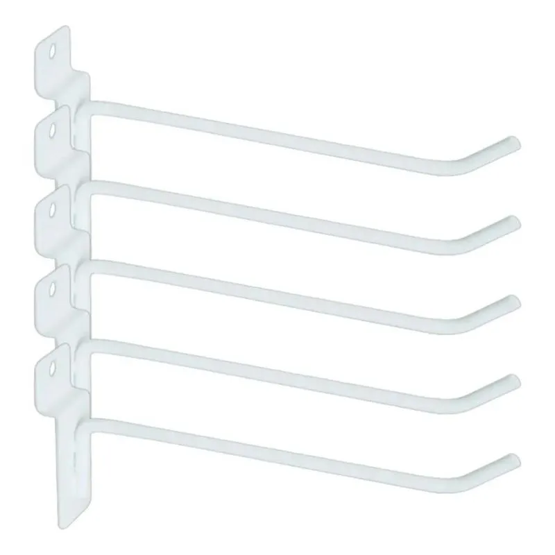 3x Kit 100 Gancho Para Painel Canaletado Cor Branco 20cm Mfl