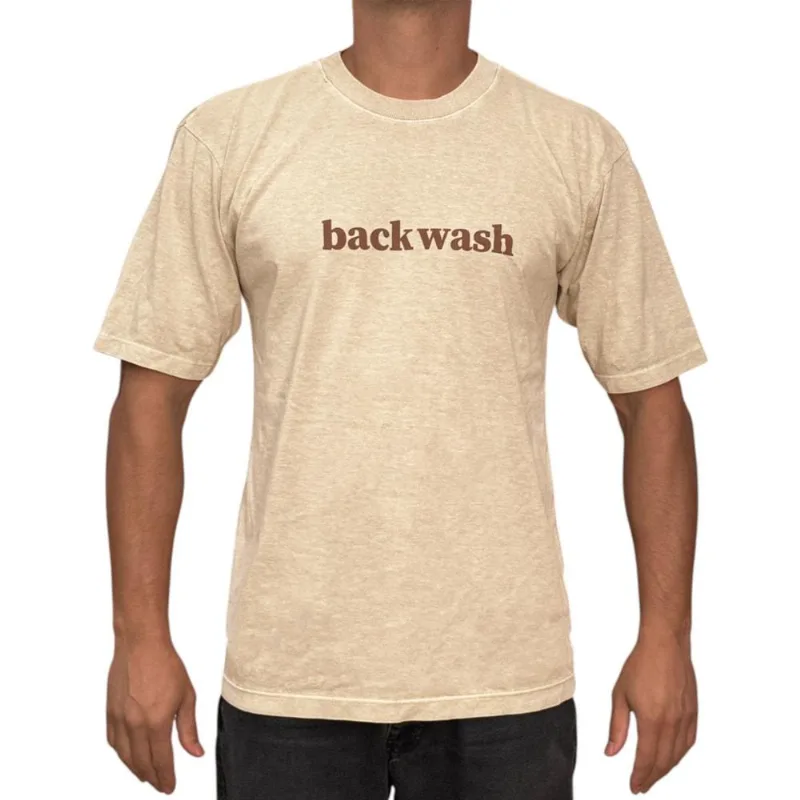 Camiseta Oversized Back Wash Bckw017 Areia