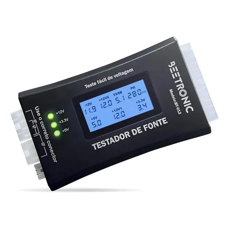 3x Testador Fonte Digital Lcd Alimentação Atx 20/24 Pinos Sa