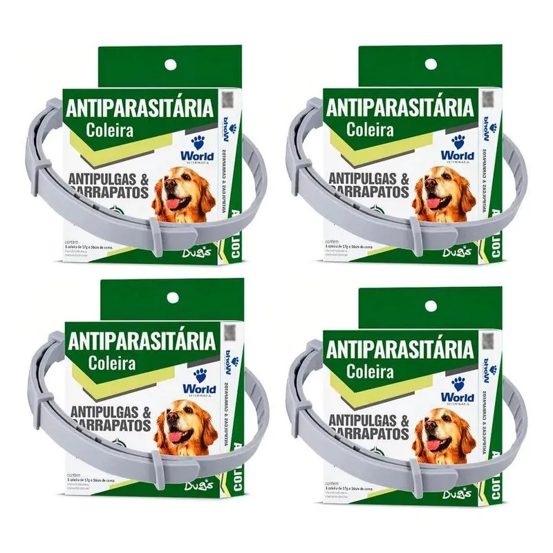 4 Coleira Para Animais De Estimação Anti Pulgas Carrrapatos