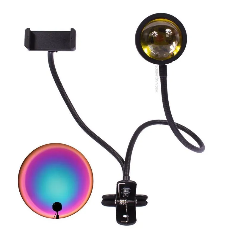 Ring Light Efeito Luz Arco Íris Clip Mesa Suporte Cel W1