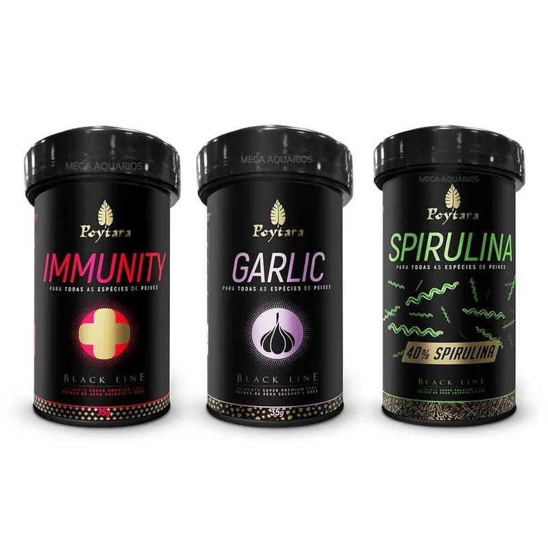 Poytara Garlic + Immunity + Spirulina Kit Ração Peixes Kp1
