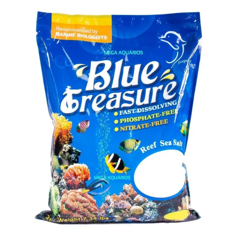 Sal Blue Treasure Reef Aquário Marinho Peixes Corais 6,70kg