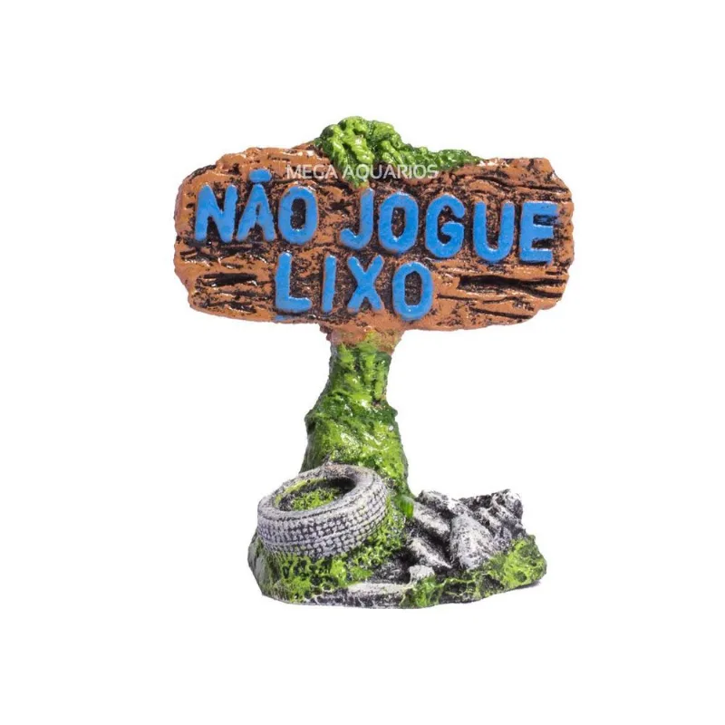 Enfeite Para Terrário Placa Não Jogue Lixo J39