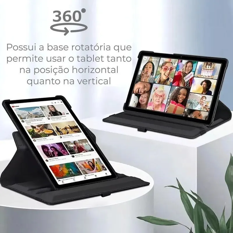 3x Capa 360 Giratória Flip Para Tablet Samsung Galaxy Tab A9