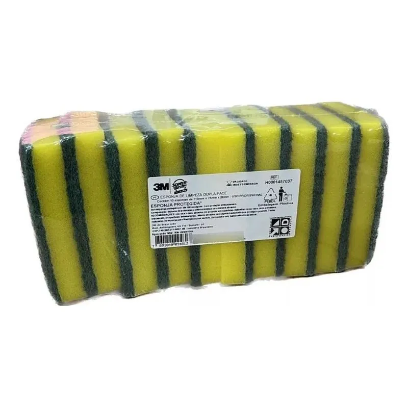 Esponja De Limpeza Dupla Face Tinindo 3m - Pct 10 Unds.