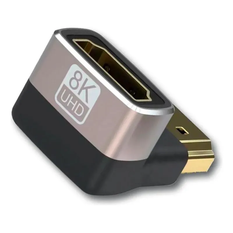 Adaptador Hdmi 8k 4k 2k Uhd 2.1 48gb Ângulo Reto - 1 Unidade