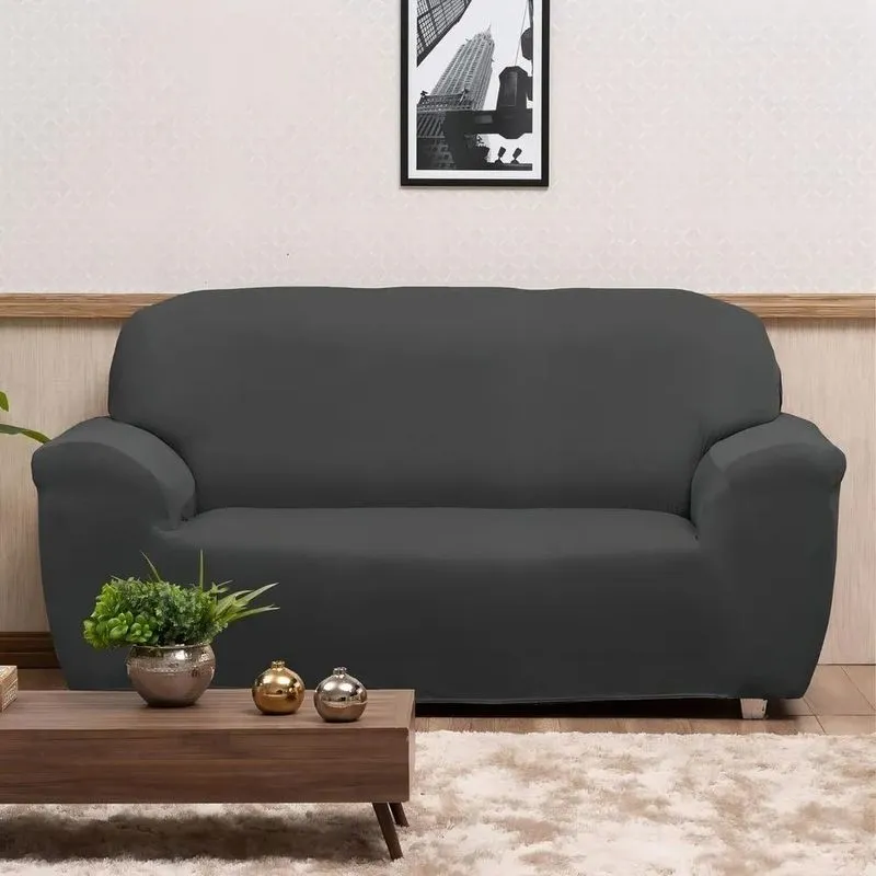3x Forro Sofa 3 Lugar King Malha Gel Avulsa - Cinza Escuro C
